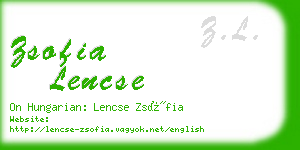 zsofia lencse business card